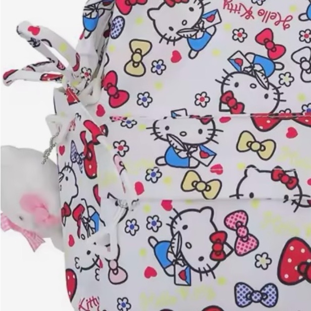 Pale Pink Hello Kitty Full Size Backpack with Bow Print - Picture 4 of 7